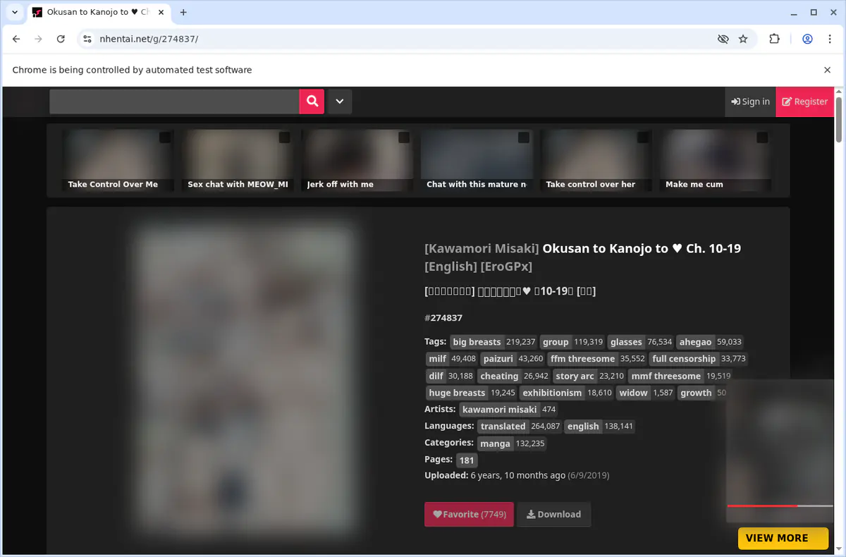 Nhentai Video Downloader browser extension screenshot 4